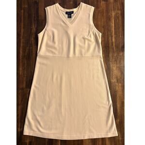 Boston Proper Women’s Medium Dress Cotton Knit V Neck Sleeveless Knee Length